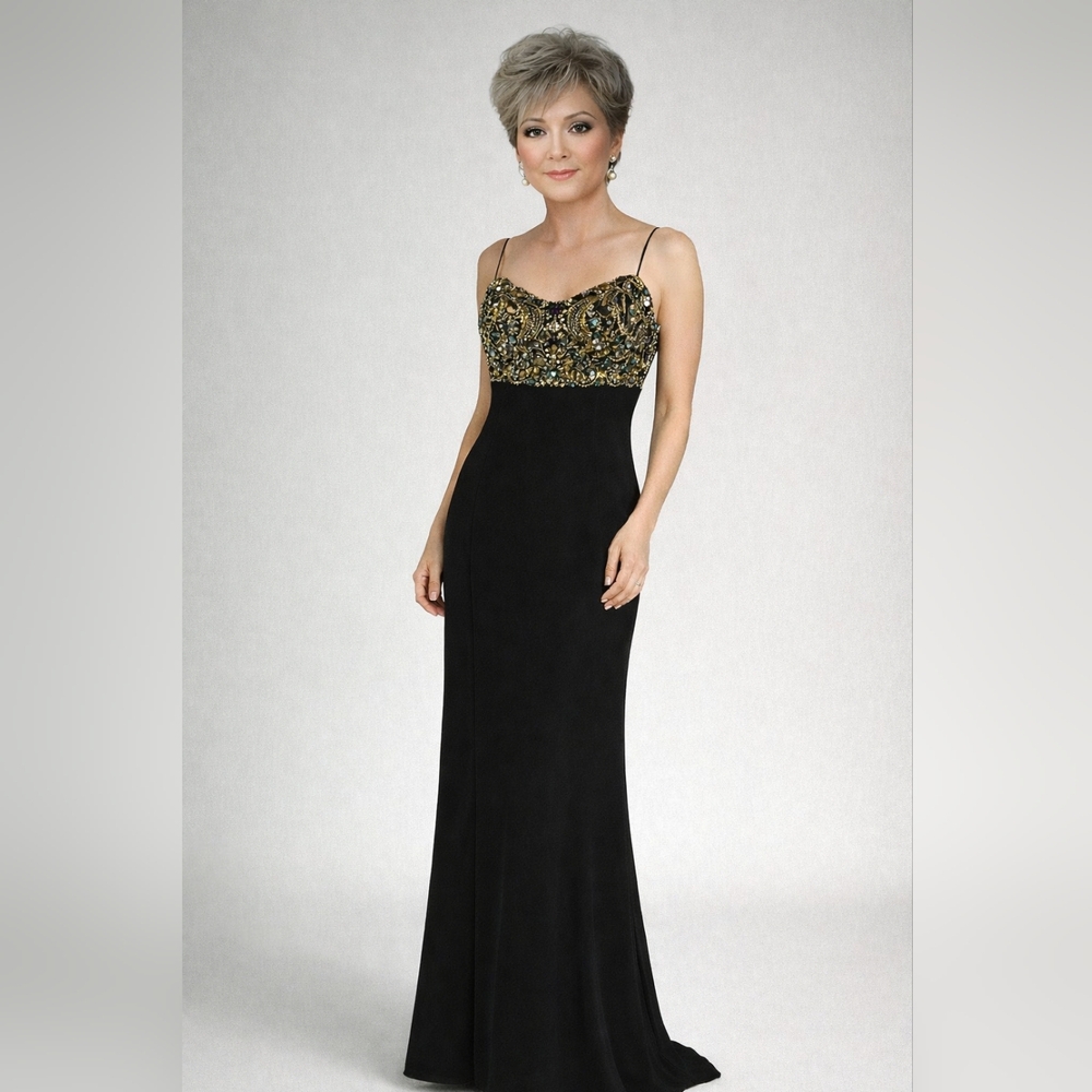 ADRIANNA PAPELL Women's Formal Sequin, Beaded, Embroidered Bodice Full Length 2